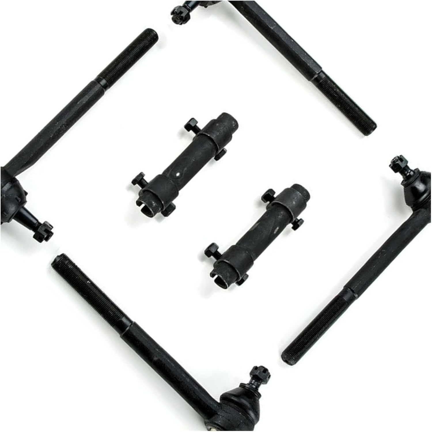 Compatible with Tie Rod End Kit Inner Outer Side Black Matte Steering Sleeve Assembly Fits Chevy Monte Carlo 1973-1977 Part# TRIOSRKF11CMC