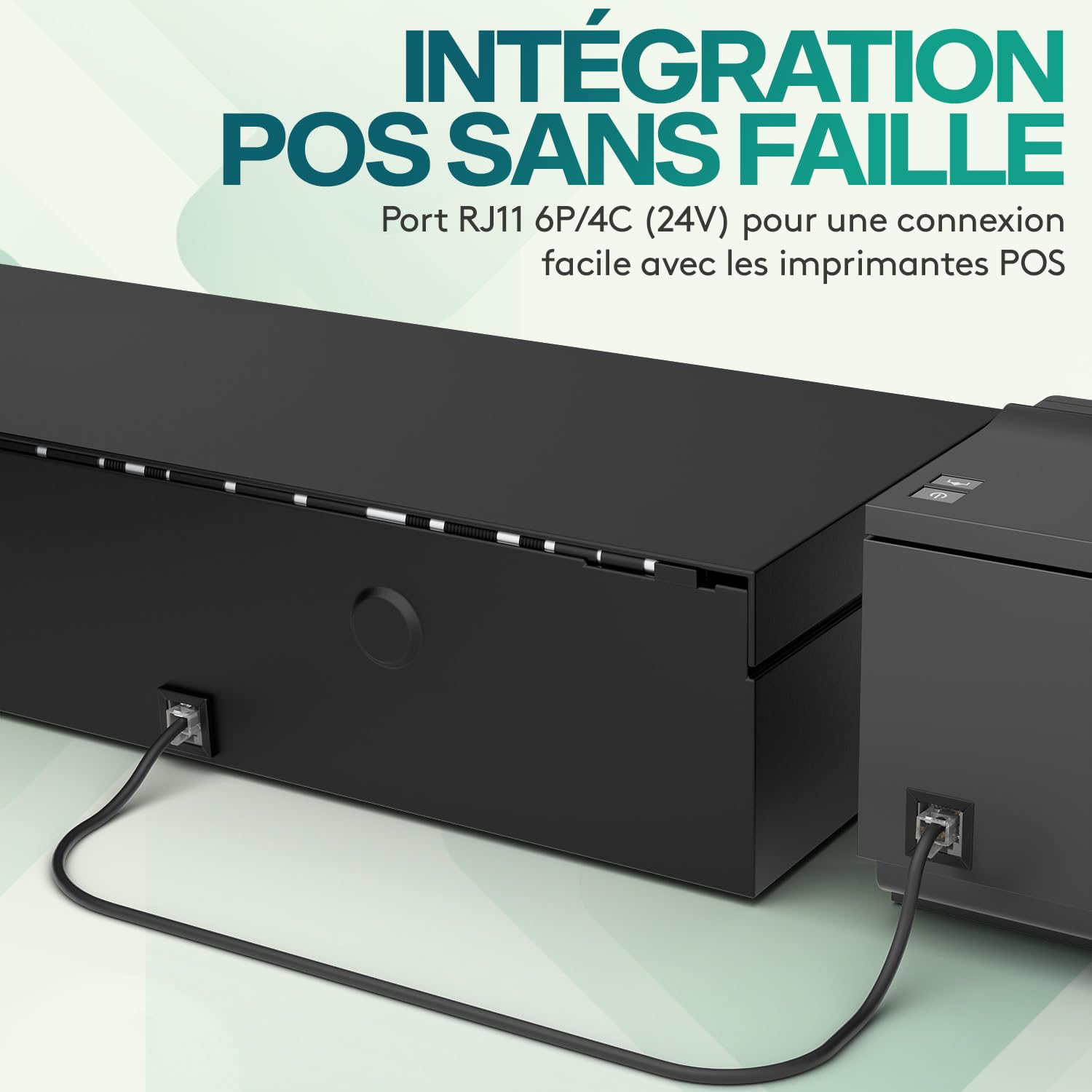 ACROPAQ Tiroir caisse Fliptop - Compatible avec caisse enregistreuse RJ11, 6 compartiments monnaie & 8 billets, Insert amovible, (46 x 18 x 10 cm) Boîtier en métal robuste - Caisse