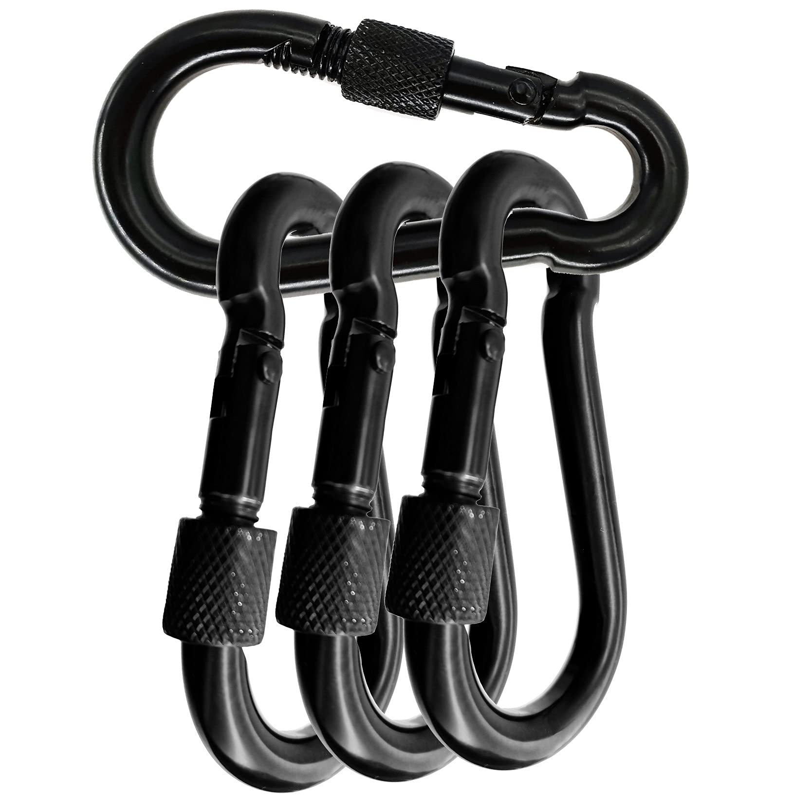 ONE WVW PIN Spring Snap Hooks 3" Large Carabiner Clip with Screw Lock