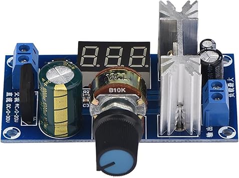 Adjustable Voltage Regulator, Regulator Module DC 3-30V / AC 3-20V to DC 1.25V-28V Output Voltage Variable Converter Adjustable Energy Power Supply Digital Voltage Display