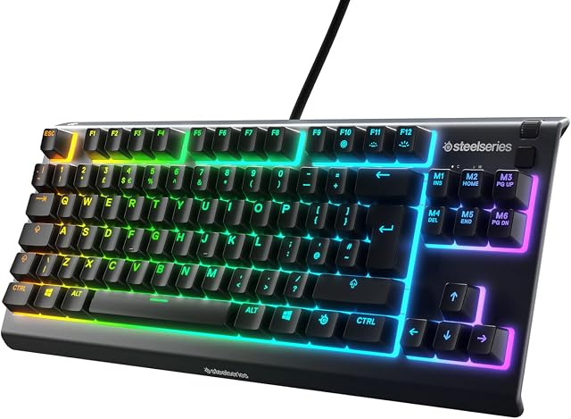 SteelSeries Apex 3 TKL - RGB Gaming Keyboard - Kompaktowa e-sportowa obudowa bez części numerycznej - 8-strefowe podświetlenie RGB - UK QWERTY układ