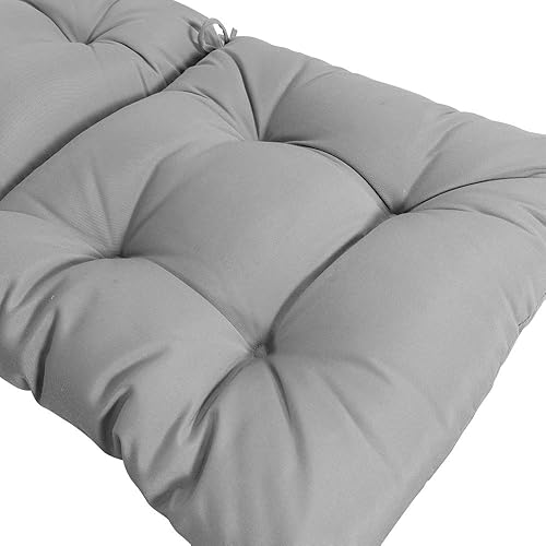 Miniatura 4 de QILLOWAY Cojín para silla de respaldo alto para interiores y exteriores, acolchonado, cojines de repuesto, juego de 2 (gris)