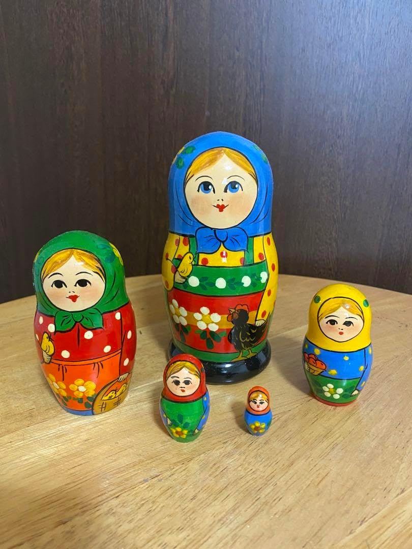 ロシア雑貨 イリーナ・ゾリナ マトリョーシカ 水色の民族衣装 ロシア