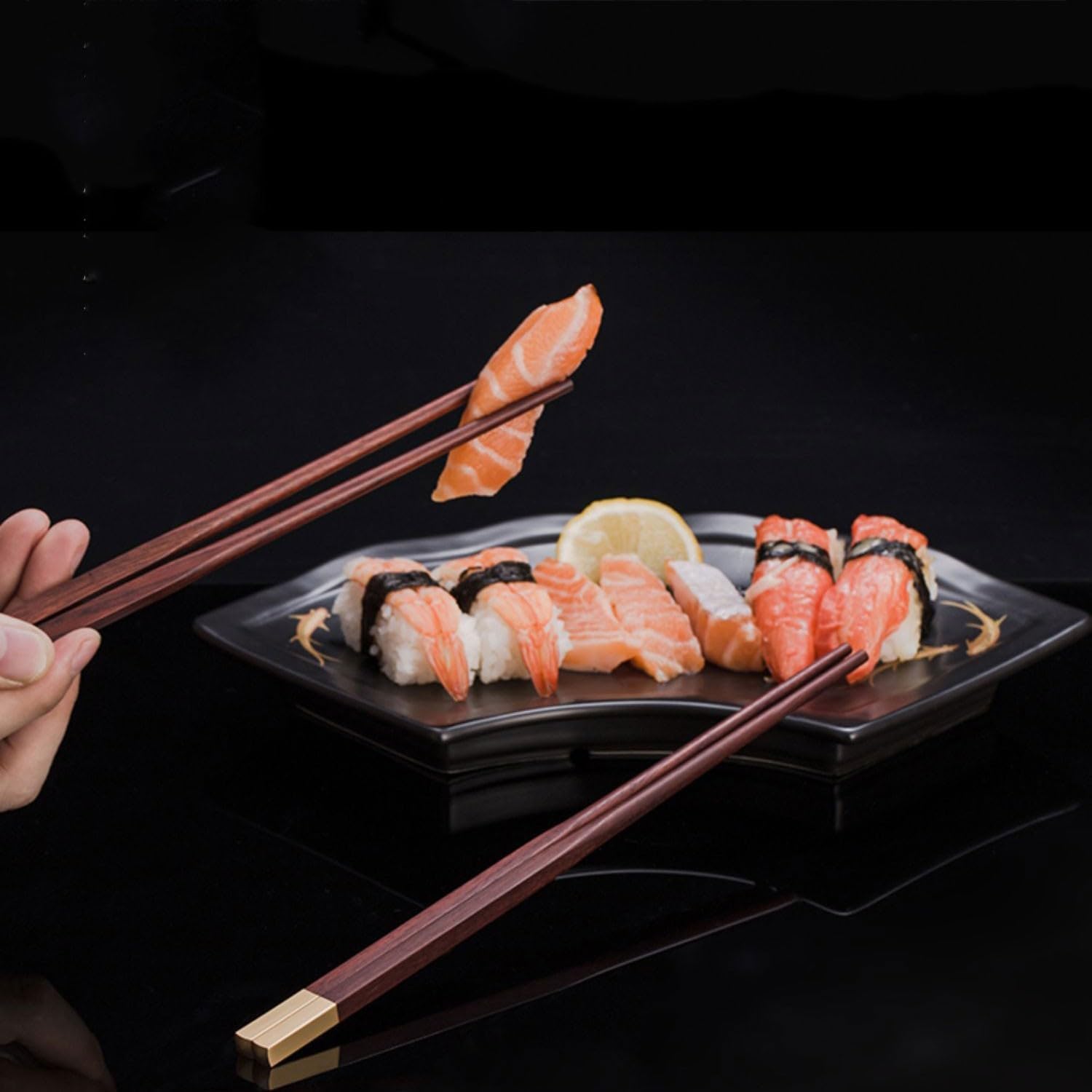 Baguettes réutilisables, Baguettes réutilisables, Baguettes jetables 6 Paires deles, Baguettes jetables 6 Paires de Baguettes de Style Chinois, Coffret Cadeau de Baguettes antidérapantes (G)