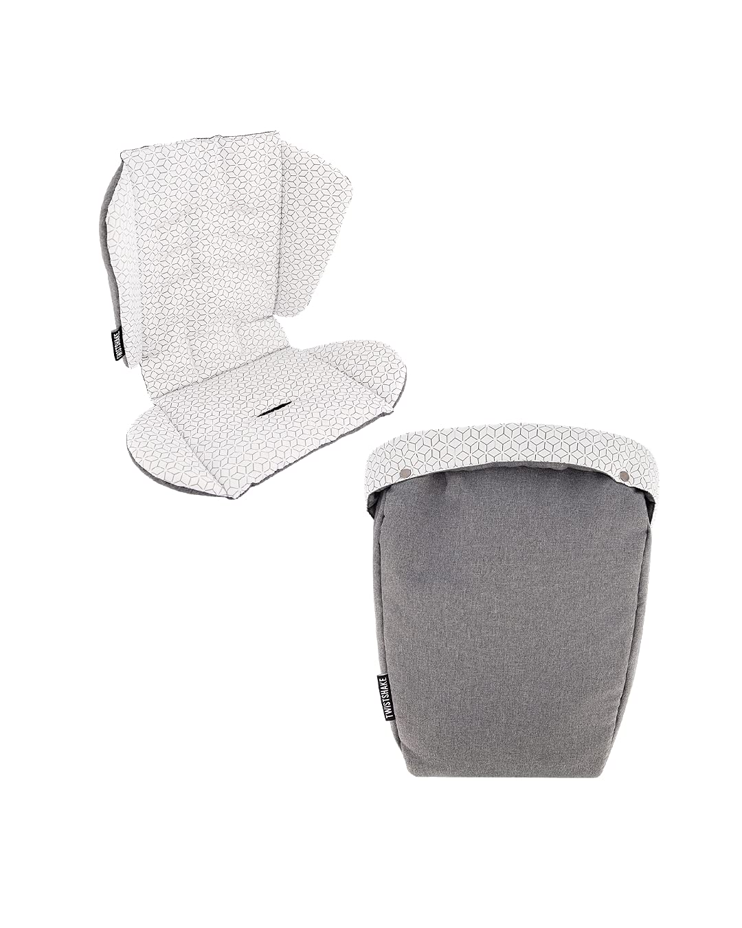 TWISTSHAKE Sitzauflage und Fußsack Set für Tour Kinderwagen, Grau