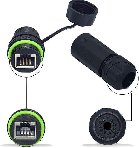 Miniatura 4 de Conector impermeable RJ45 Conector de cable IP68, acoplador de montaje en panel hembra a hembra, con acoplador de cable de blindaje