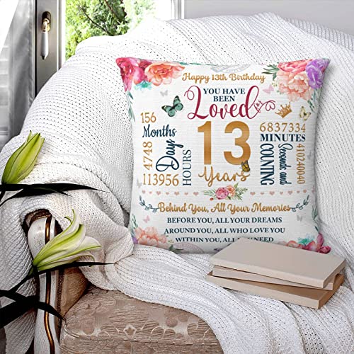 13 Year Old Girl Gifts, Gifts For 13 Year Old Girl Pillow Covers 18” X 18", 13Th Birthday Gifts For Girls, 13 Birthday Decorations For Girls, 13 Year Old Birthday Gift Ideas For Sister Granddaughter #TOP3