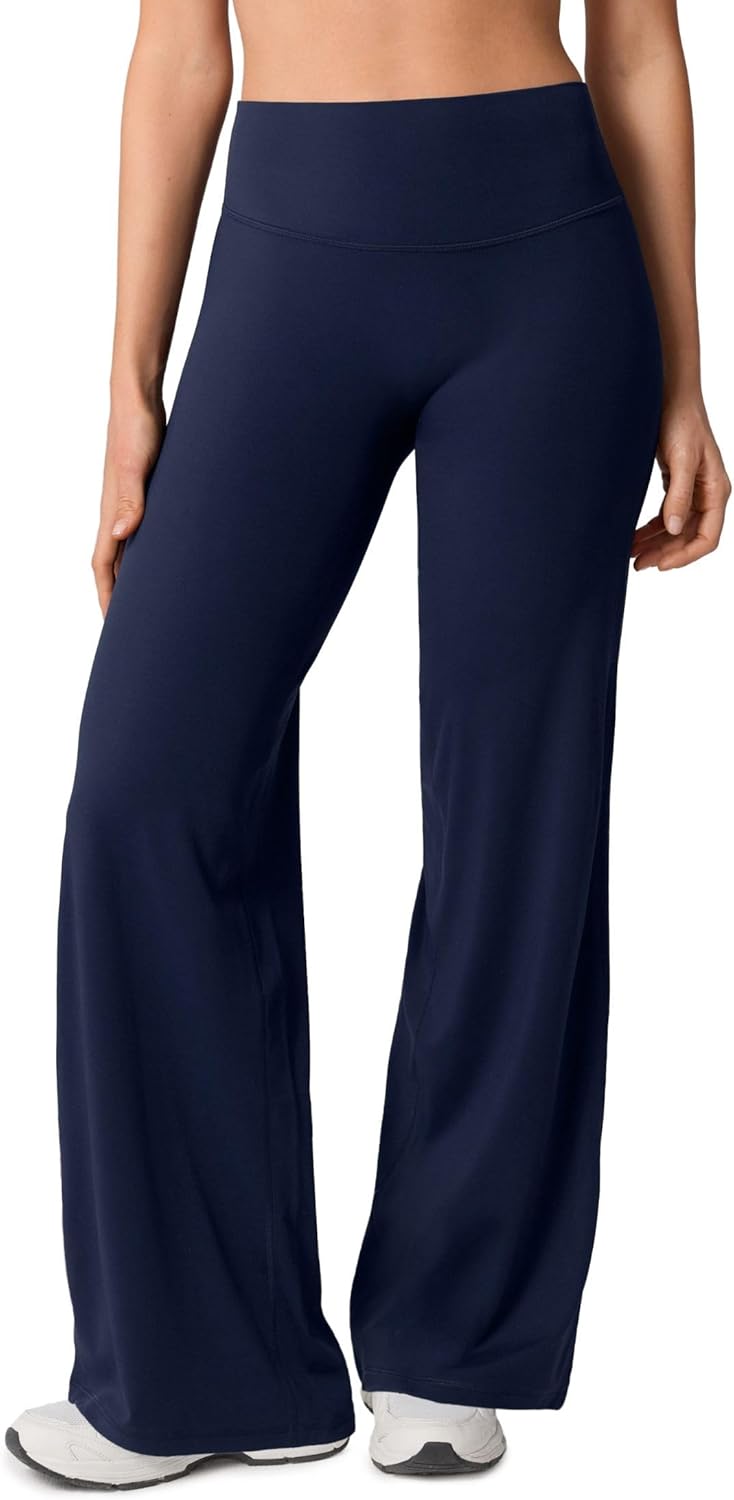 Hugluxe Invisculpt No Front Seam High Waisted Straight Leg Leggings for Women Wide Leg Yoga Pants Buttery Soft - 31.5"