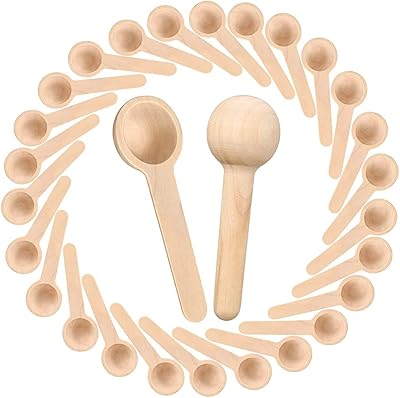 Cliettilw Lot de 100 mini cuillères à soupe en bois pour condiments, confiture, café, condiments, , thés, sucre