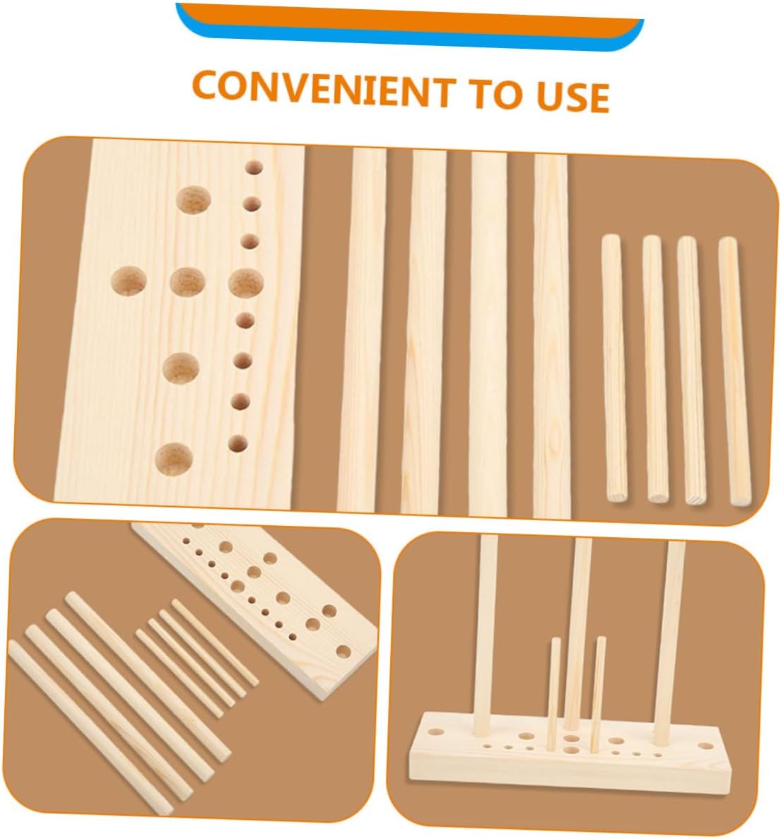 TOPPERFUN Wooden Hair Bow Maker Tool Multi-Functional Bow Making Tool Set 5-in-1 Wreath Bow Maker for DIY Craft