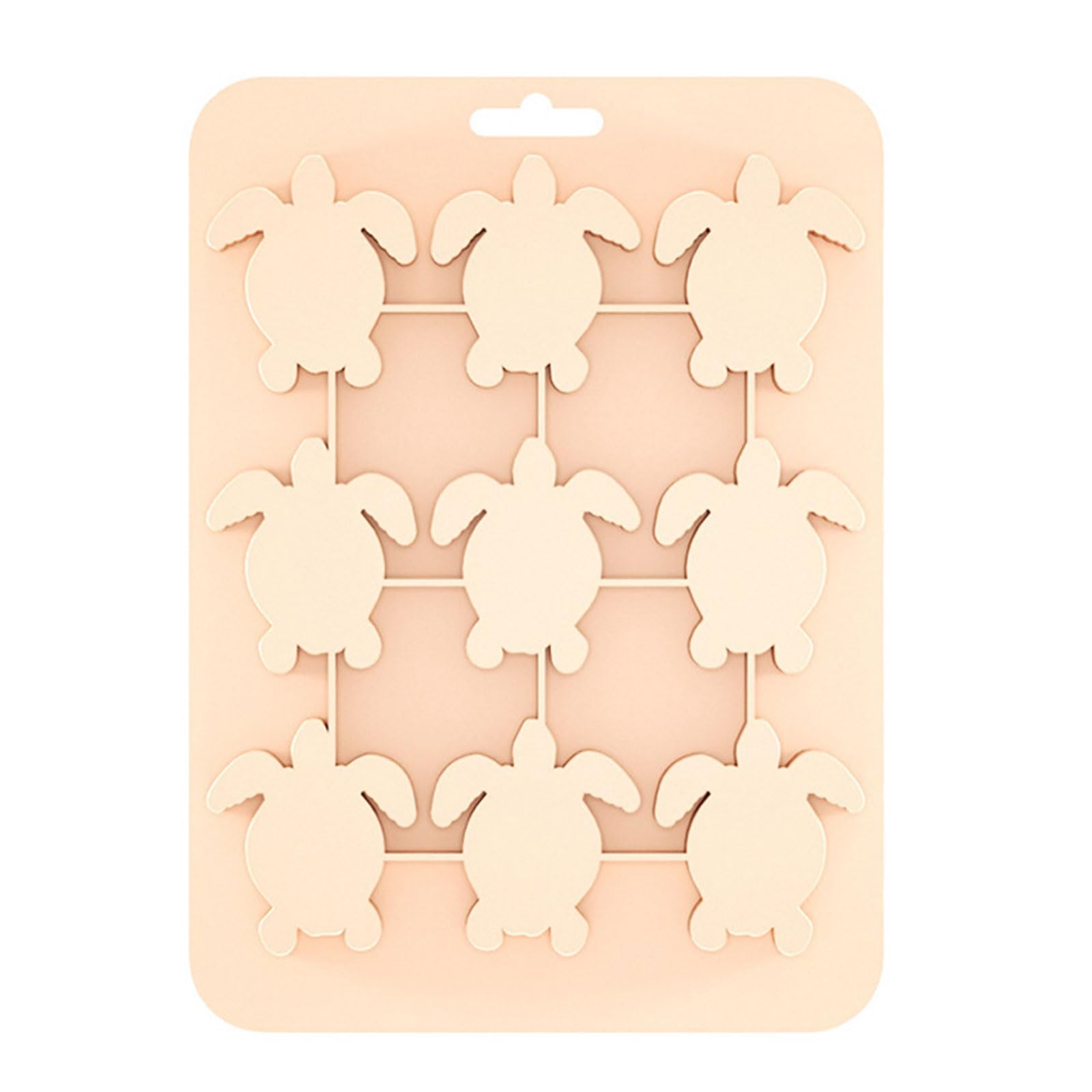 jiingekk Cartoon Design Silicone Turtles Ice Tray with 9 Cavities for Baking Jellies Treats Party Fun Kitchen Ice Tool