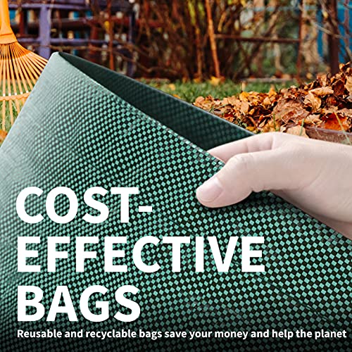 Garnen 32 Gallon Garden Waste Bags (2 Pack), Heavy Duty Reusable/Collapsible Leaf Basket Bags With 4 Reinforced Handles For Lawn Yard Pool Plant Trash Trimming Gardening Containers #TOP5