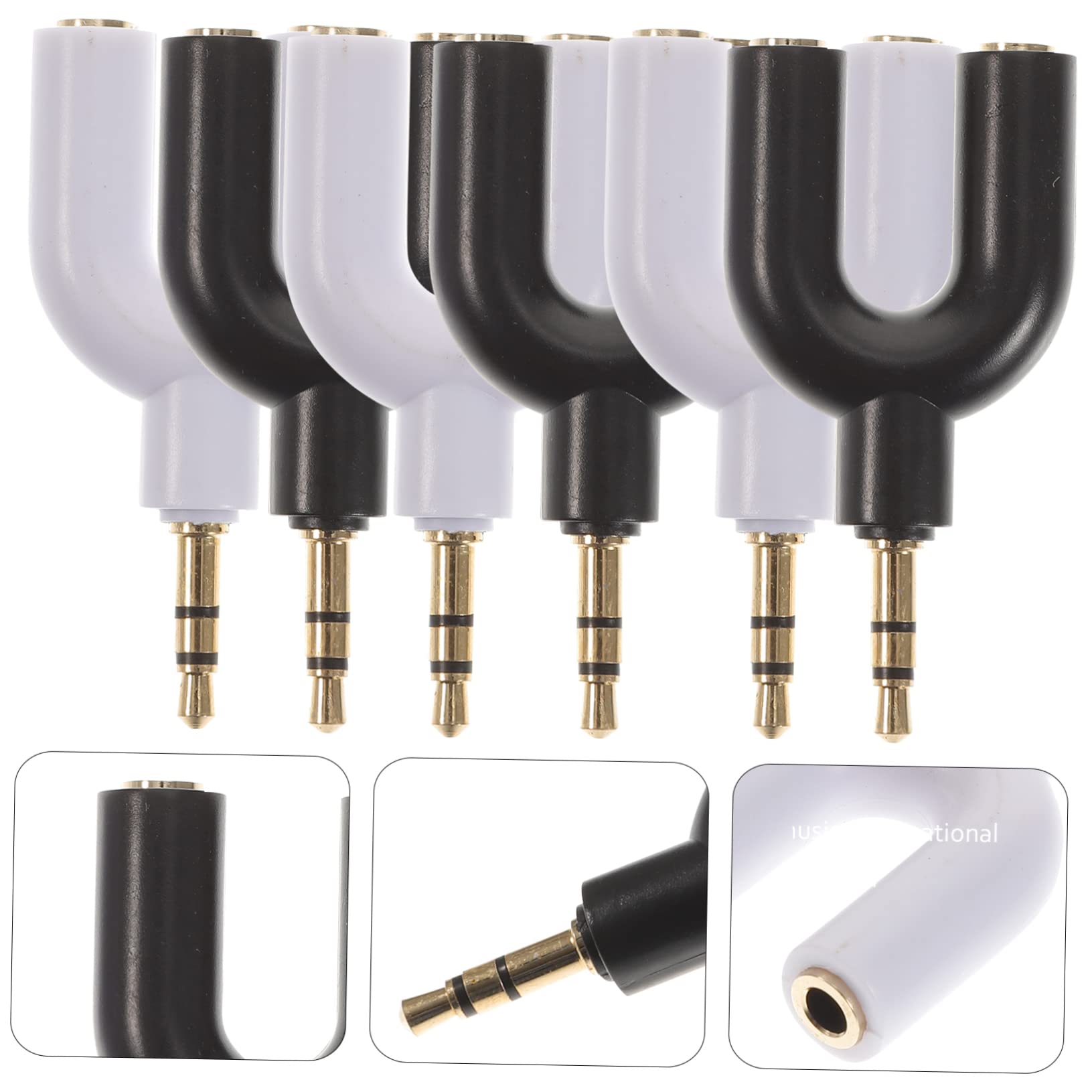 Uonlytech 5 Set Di Adattatori Per Cuffie Stereo Da 3 5 Mm Splitter Da 1 A 2 Vie Per La Condivisione Di Musica 6 Pezzi*5