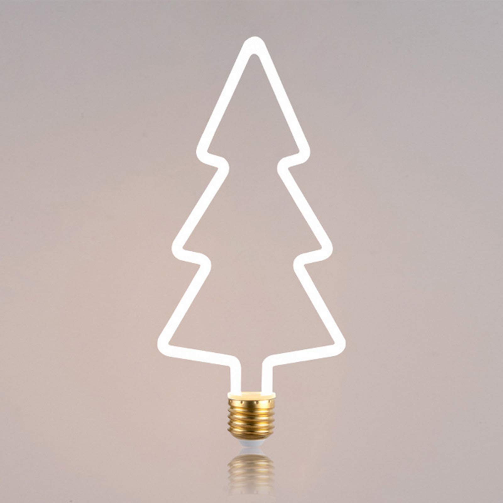 Ampoules LED conception irrégulière 7W Ampoule décorative à filament LED Ampoules Edison blanc chaud non dimmables 360 degrés ; Angle faisceau E27, veilleuse en forme d'arbre Noël, paquet 2, blanc la