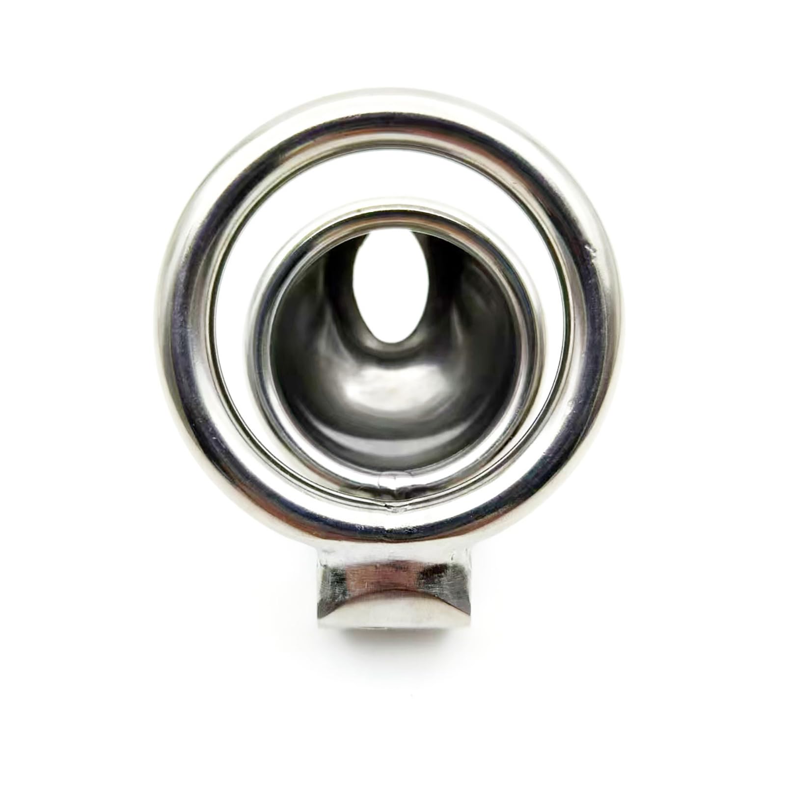 Gabbia di castità in acciaio inossidabile per uomo con lucchetto, 3 misure di anello 40/45/50 mm, design traspirante, superficie liscia, accessorio intimo per adulti
