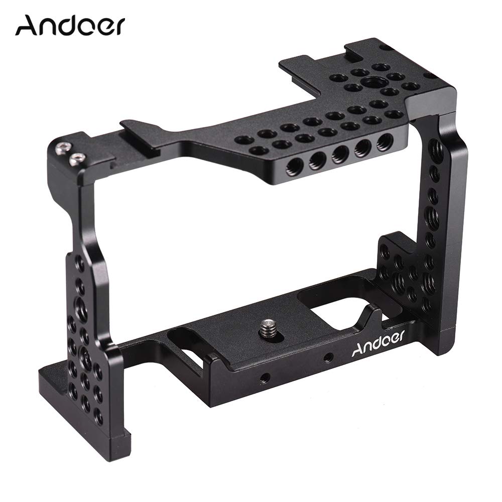 Andoer Gabbia per Fotocamera Video Film Fabbricazione Stabilizzatore Lega di Alluminio Vite da 1/4 pollice con Scarpa Fredda per Fotocamera Sony A7II/ A7III/ A7SII/ A7M3/ A7RII/ A7RIII