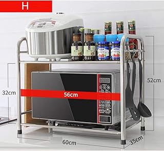 ZXCC Regał do kuchenki mikrofalowej, ze stali nierdzewnej, wielofunkcyjny regał, łatwy do organizacji regałów użyteczności, stojący, metalowy stelaż, piekarnik, regał na przyprawy i piekarnik, regał na szprychy, kolor: szary