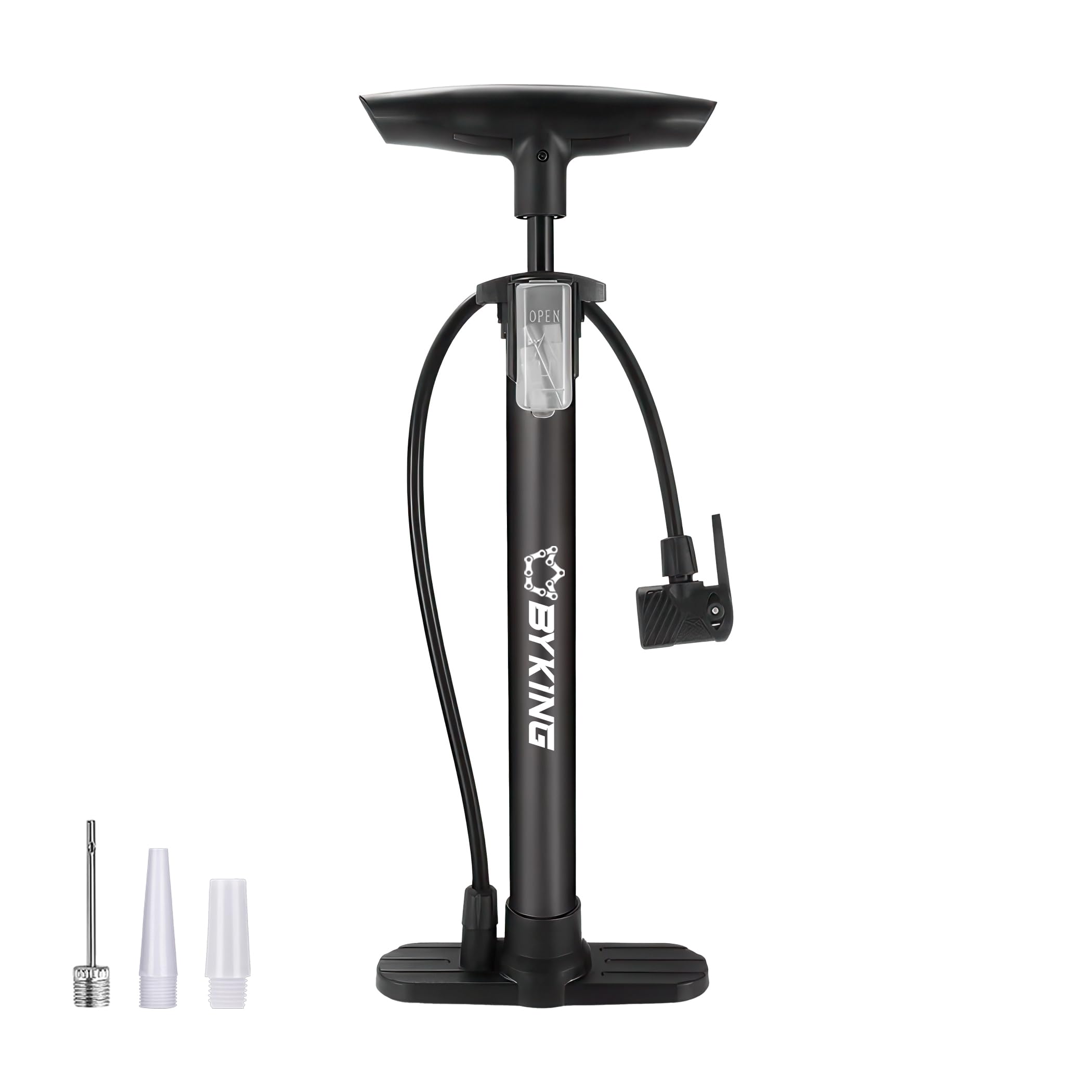 Byking Bike Pump, Universal Bicycle Pump For All Bikes, Balloons, Football And Inflatable, Cycle Foot Pump For Road Mountain Bike Tyre & Ball. Air Pump Suitable For All Tyres And Valves