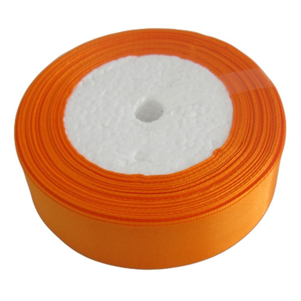 25 Yards / 23Meters of Satin Ribbon 12mm, Party, Sew, Dress, Events, Tying Gift Ribbon Wedding Trimming Crafts Apron Deco. Buy Any 3 Colours & GET 1 Free (Orange)
