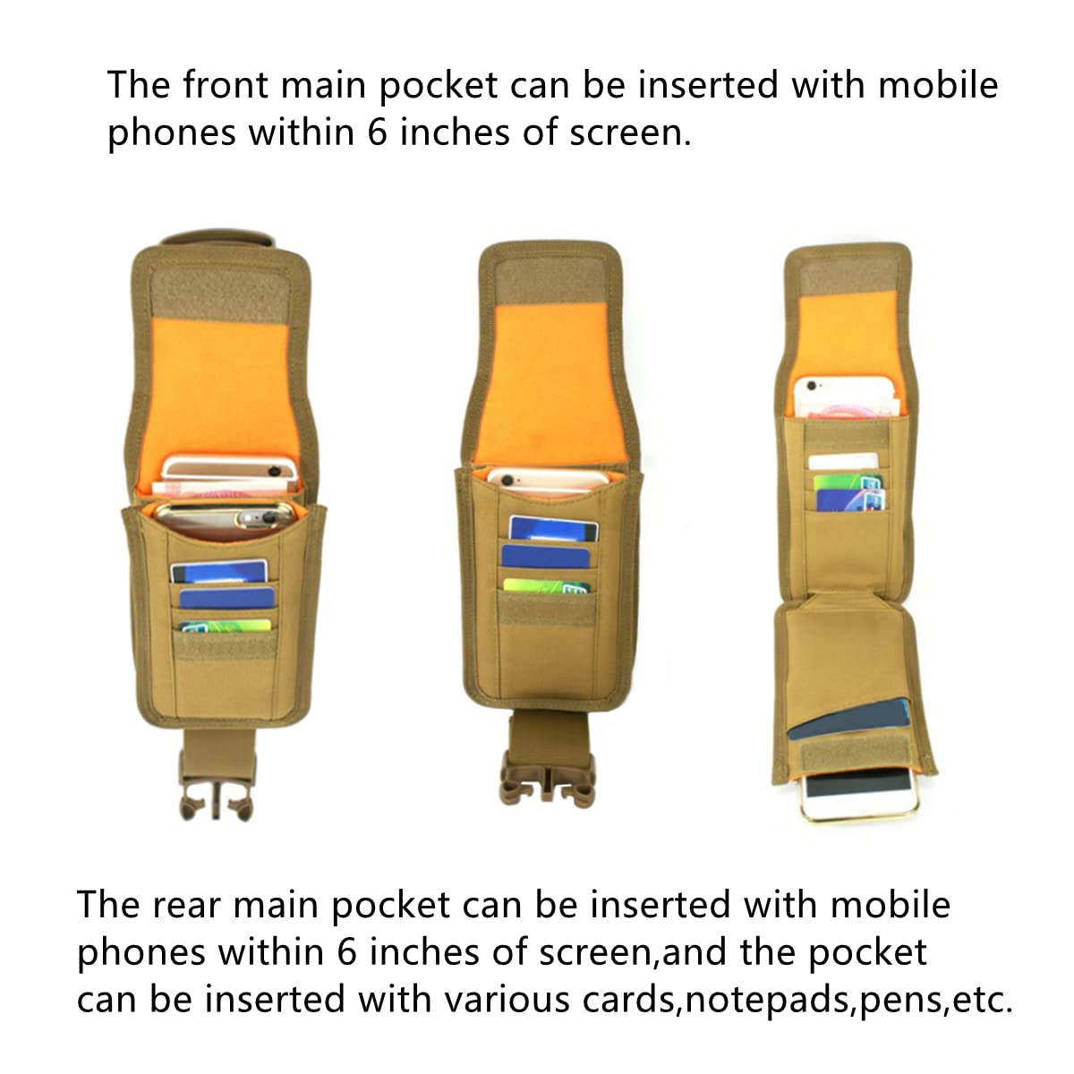Tan Nylon Impermeabile - Piccola Custodia MOLLE Per Telefono