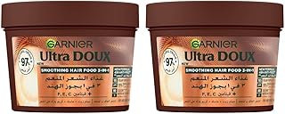 كريم من غارنييه للشعر المجعد 780 مل لتنعيم الشعر بجوز الهند، نباتي خالي من السيليكون متعدد الاستخدامات، عبوة من قطعتين