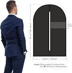 5 Longueur du sac de rangement 40 inches/100 cm, largeur 24 inches/60 cm, Housse respirante pour costume, Hotte pour chemise de rangement, Veste, Manteau, Chandail, Ensemble de 5 (Noir)