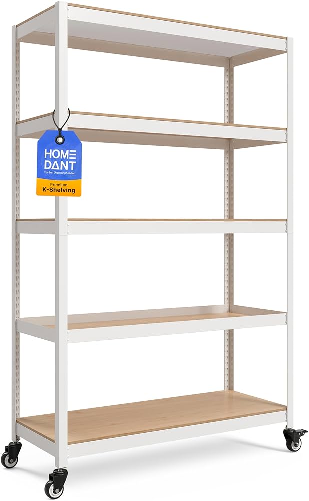 DANT House ラミネート スチールラック キッチン 5段ホワイト Amazon｜HOMEDANT House 組立簡単 ラミネート スチールラック