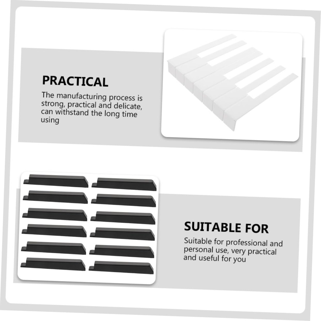 VICASKY Piano Key Replacement Black 88pcs Piano Keyboard Cover Easy to Use Store