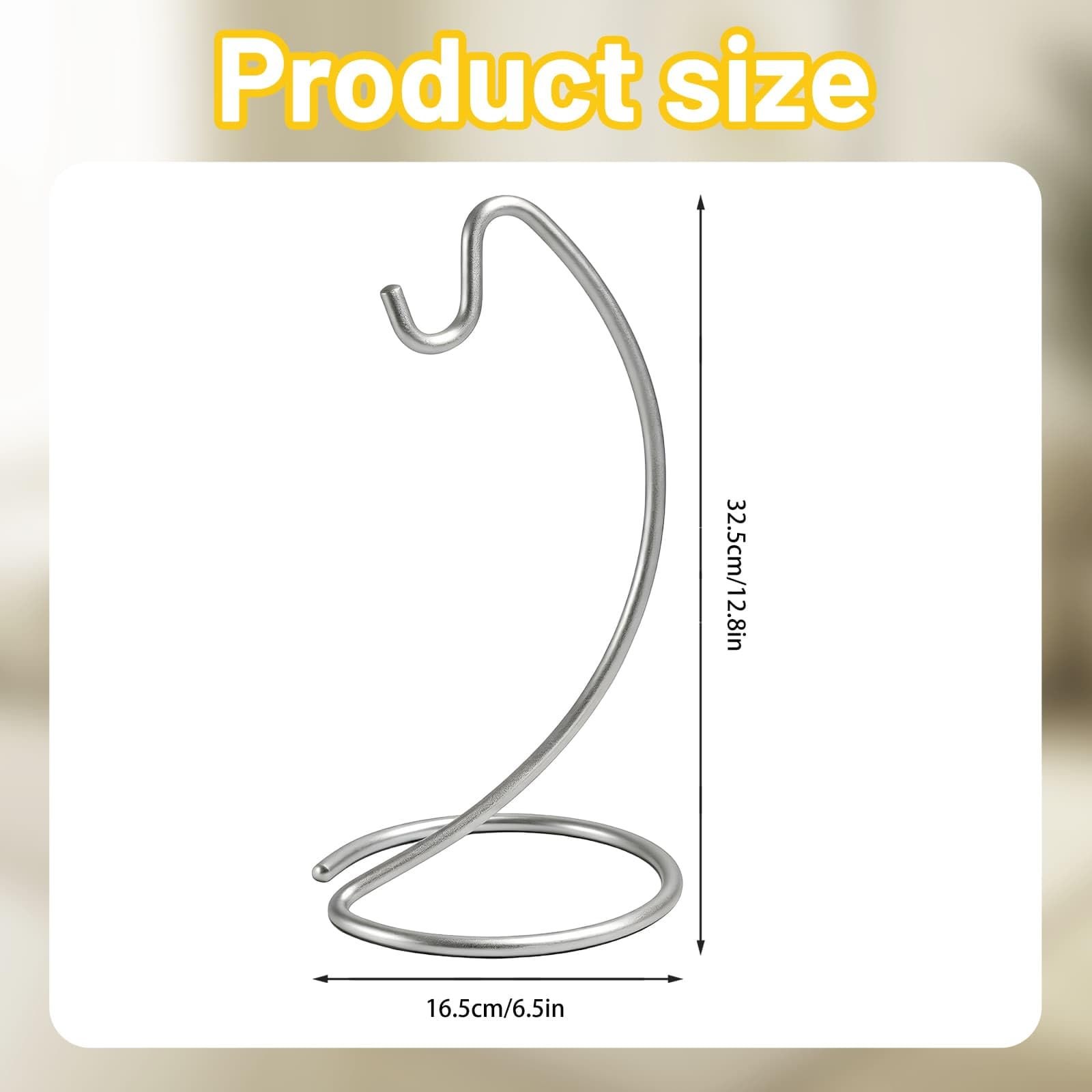 DYUEE Bananenhalter-Ständer – moderner Bananenaufhänger, Metall-Bananenaufhänger, Baumständer, Haken für Küche, Arbeitsplatte, um Bananen frisch zu halten, für 6,8 kg (Silber)