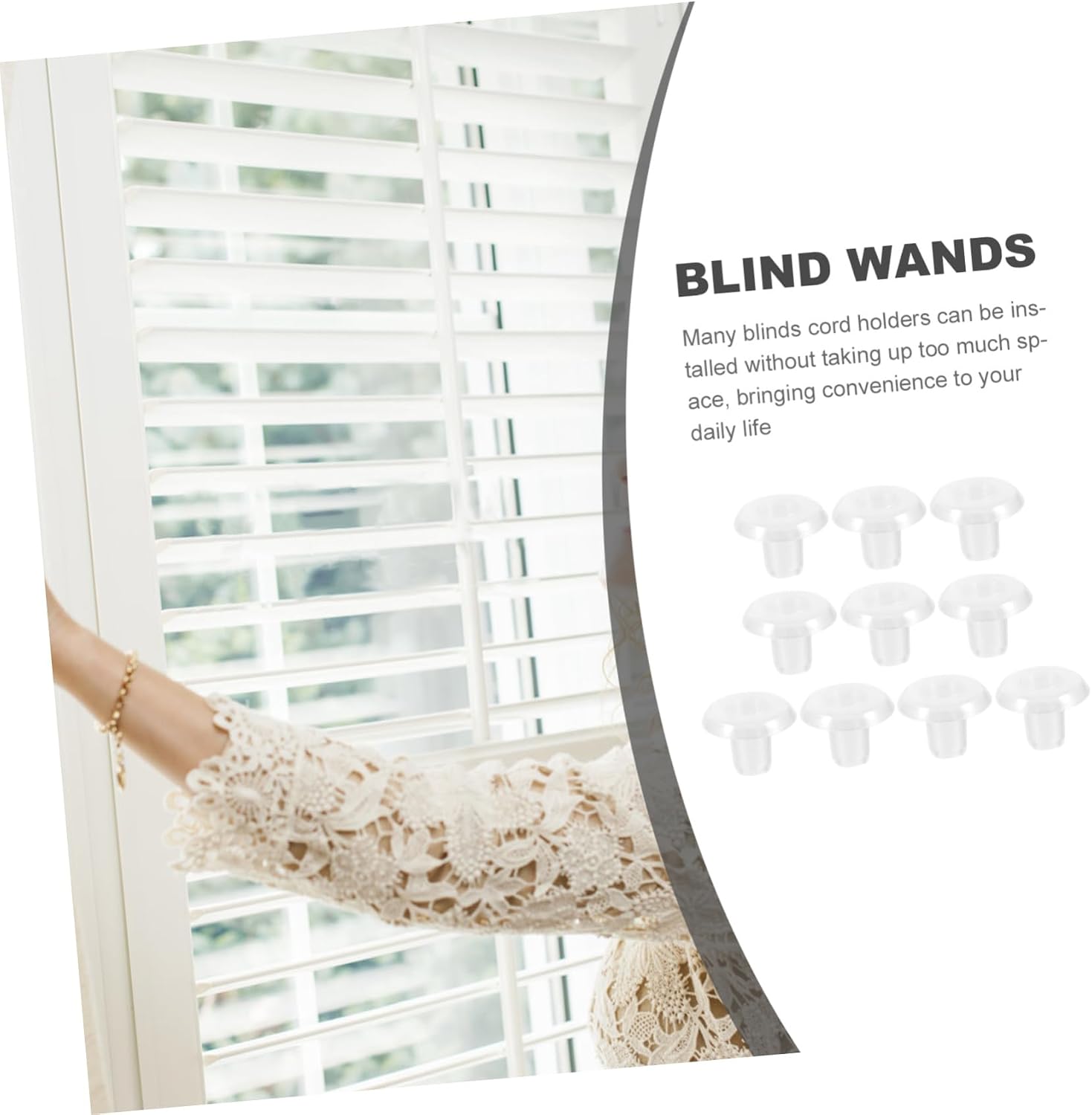 Unomor 10pcs Mini Blind Wands Replacement Parts for Vertical Blinds Tilt Wands for Blinds Ideal for Valance and Curtain Blinds and Easy to Install