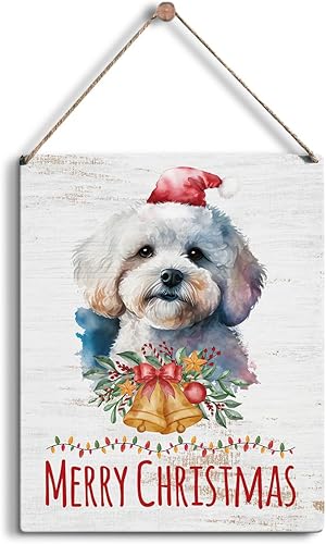 Decoraciones de Navidad decorativas de invierno con ramas de árbol de perro en acuarela, bayas y campanas, decoración para colgar en la pared para