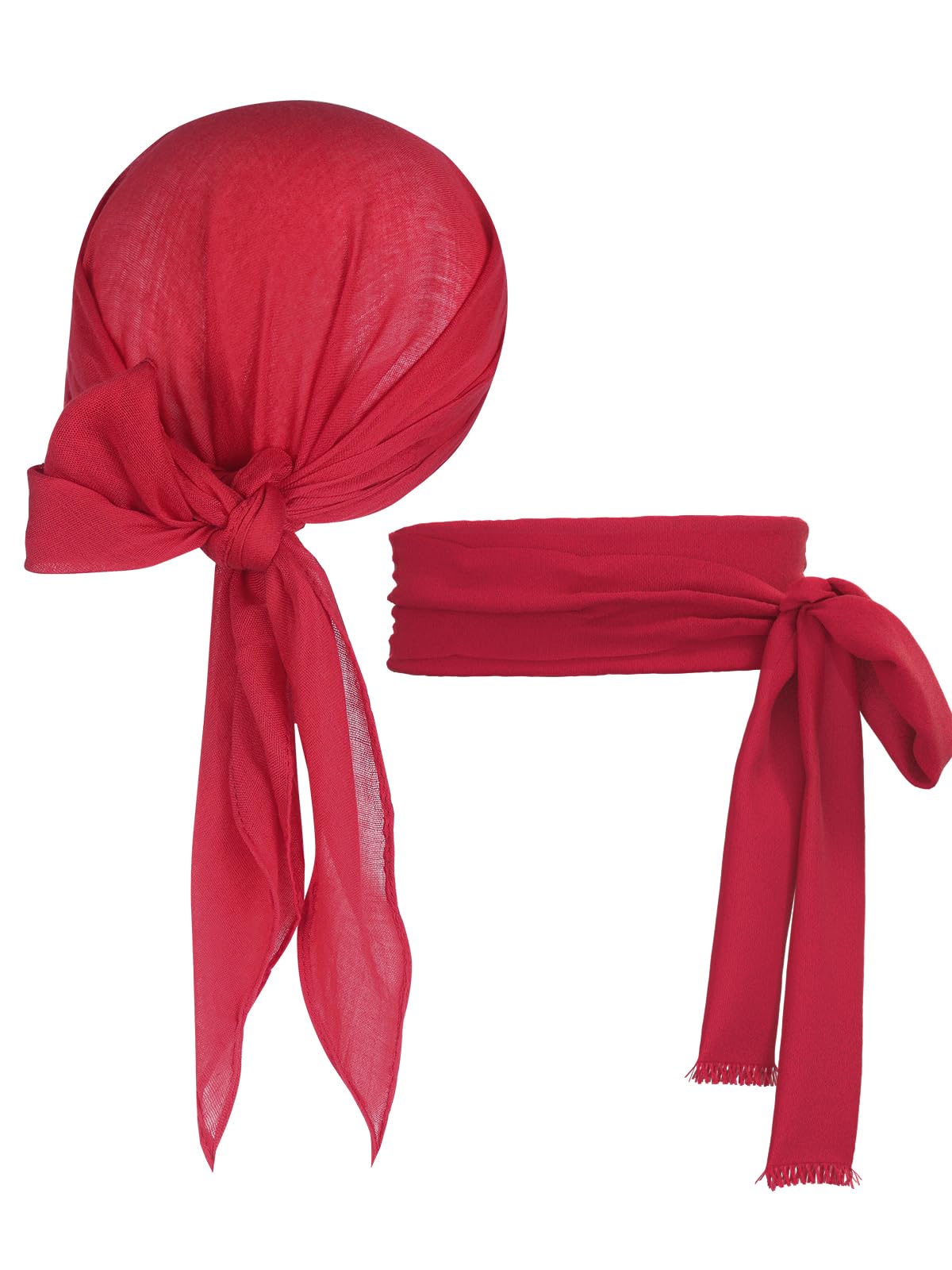 JollkichayHalloween Pirate Costume Pirate Bandana Pirate Sash Pirate Head  Scarf for Men Women Pieces Pirate Accessories