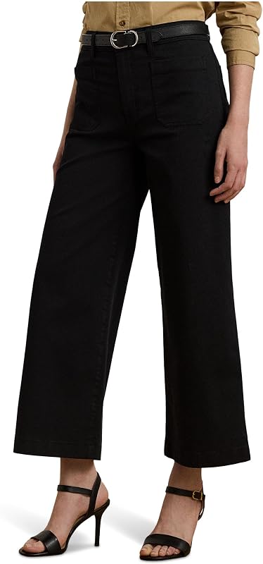 Stretch Chino Wide-Leg Cropped Pants