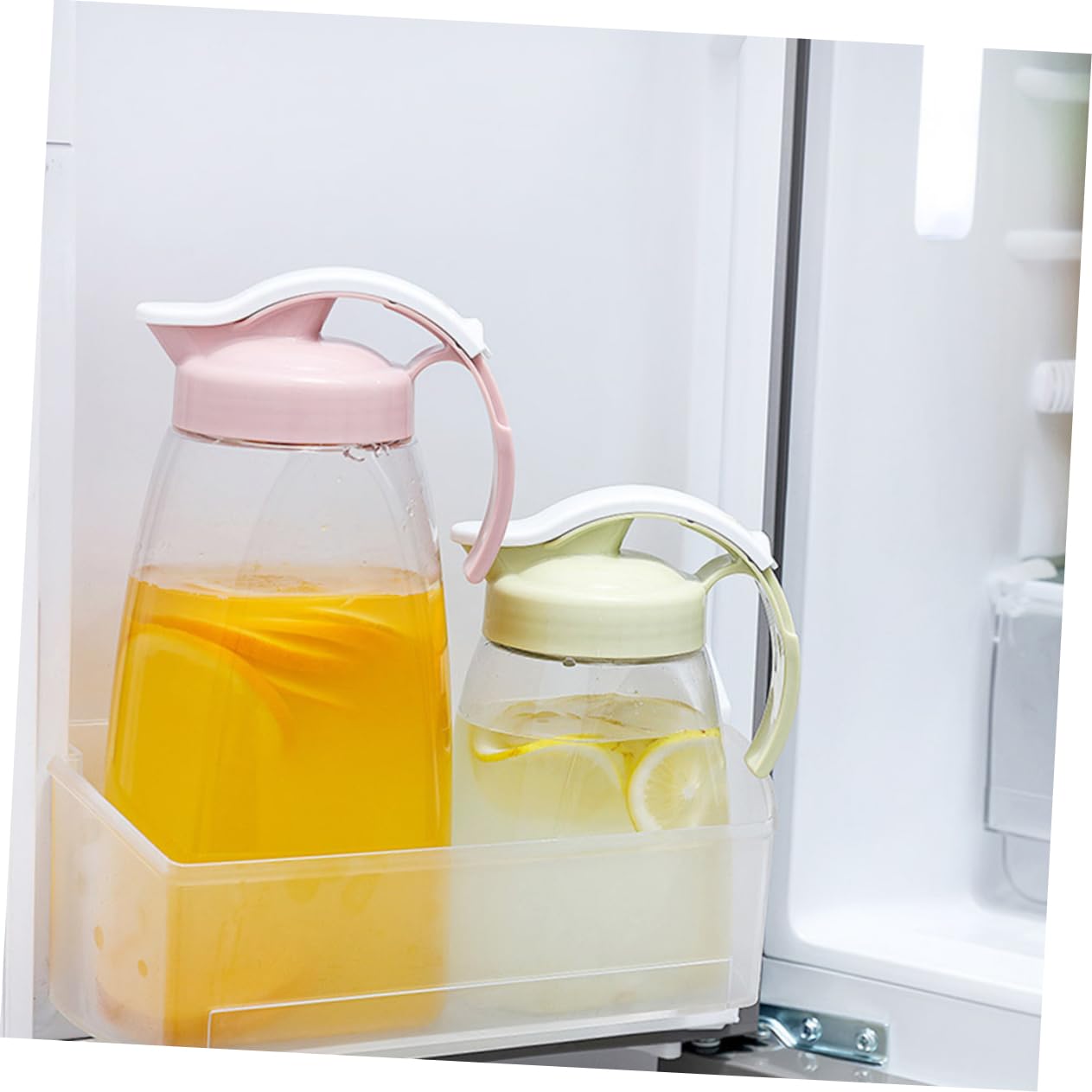 SHOWERORO Brocca D'acqua Per Frigorifero 2l in Plastica Trasparente Con