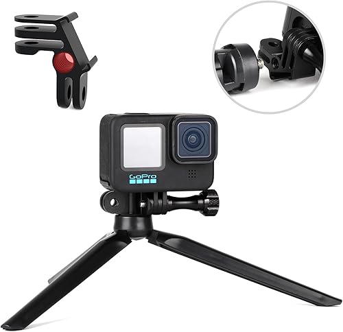 Miniatura 6 de HSU Montaje vertical de aluminio para GoPro, adaptador de dirección de zapata fría de 90 grados, adaptador de montaje de trípode de orificio de