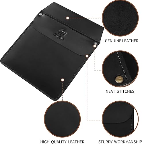 Vista 38 de RingSun Protector de bolsillo de cuero genuino para hombres, bolsa de herramientas duradera, protector de camisas de jeans para herramientas