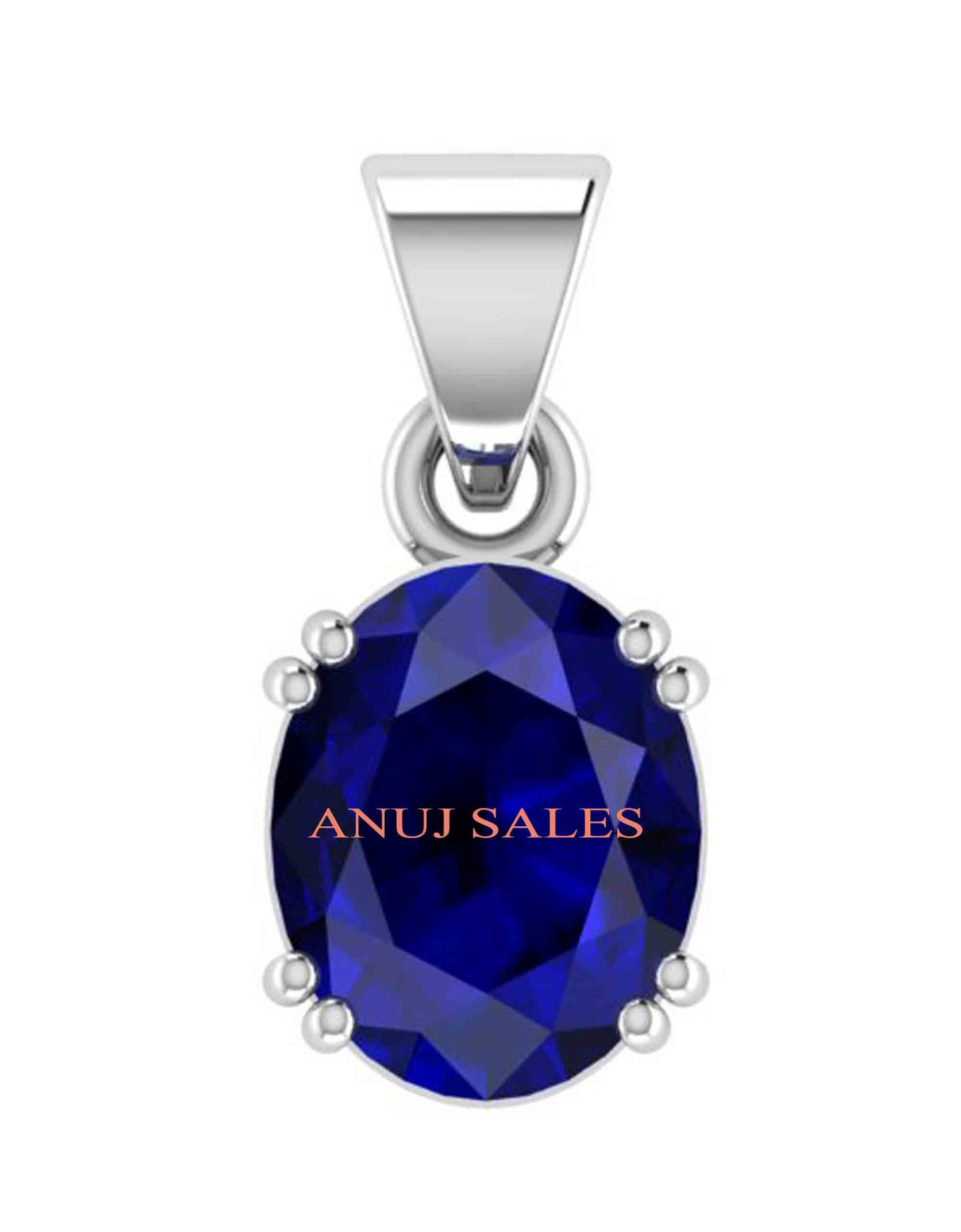 11.25 Ratti 10.00 Carat Blue Sapphire Pendant Silver Locket Neelam Stone Pendant Original Gemstone for Men & Women