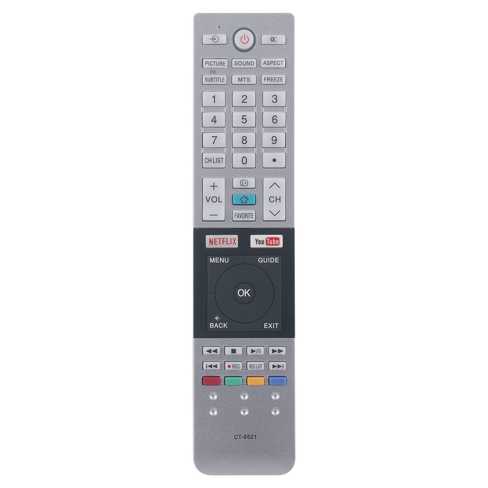 CT-8521 Remote Control Replacement - New CT 8521 Replaced Remote Control fit for Toshiba LCD LED TV CT-8516 F40L3400 50L3400 CT8521 Remote Controller
