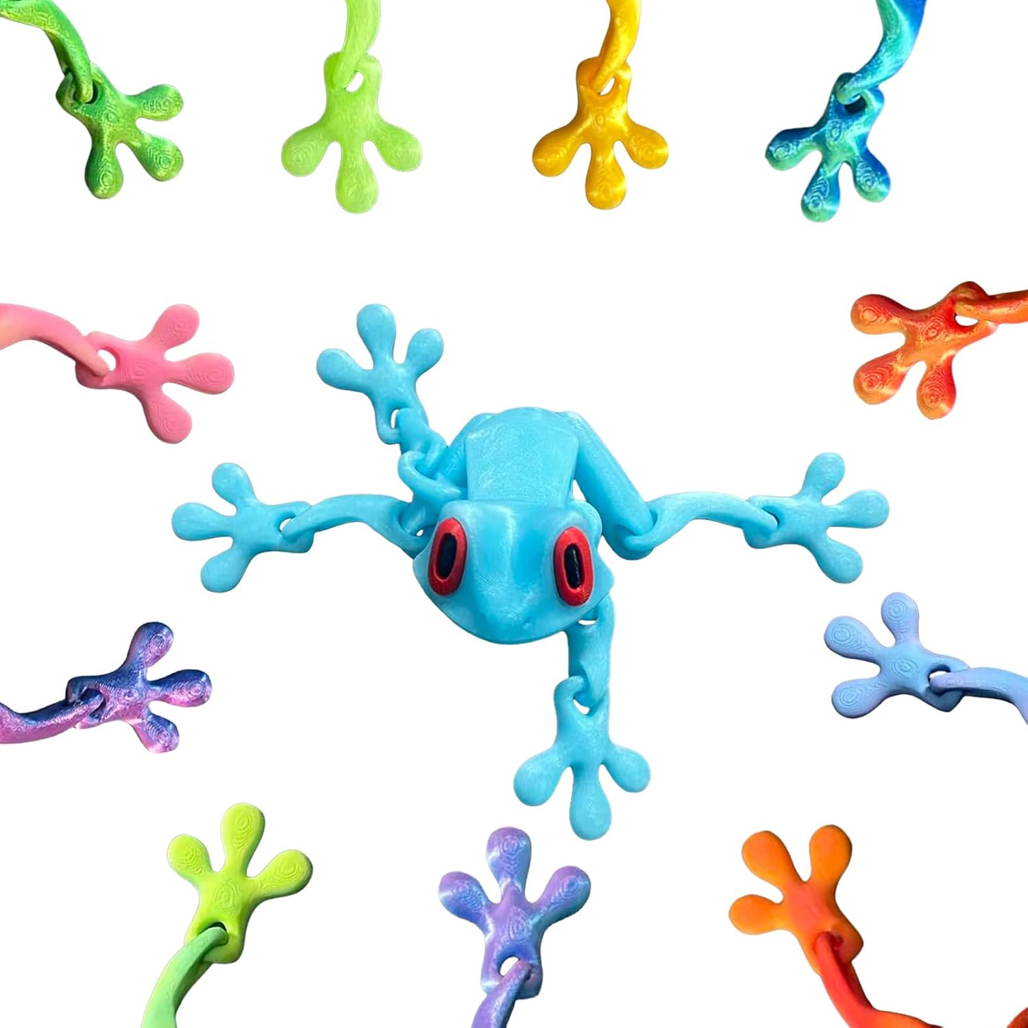 3D Printed 7.92-inch Magnet Frog Refrigerator Magnet, Articulated 3D Printed Animals Refrigerator Magnet, Can be Used for Refrigerator/Car Decoration. (Blue)