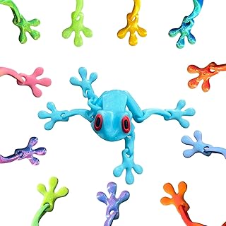 3D Printed 7.92-inch Magnet Frog Refrigerator Magnet, Articulated 3D Printed Animals Refrigerator Magnet, Can be Used for Refrigerator/Car Decoration. (Blue)
