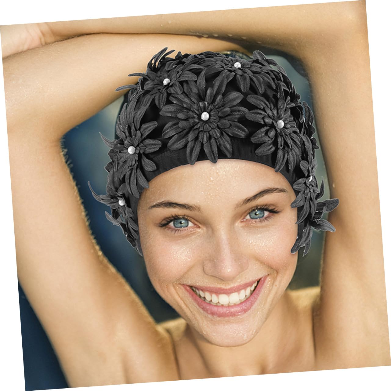 Bonnet de Bain pour Femme à Fleurs, Lot de 2, Brocart