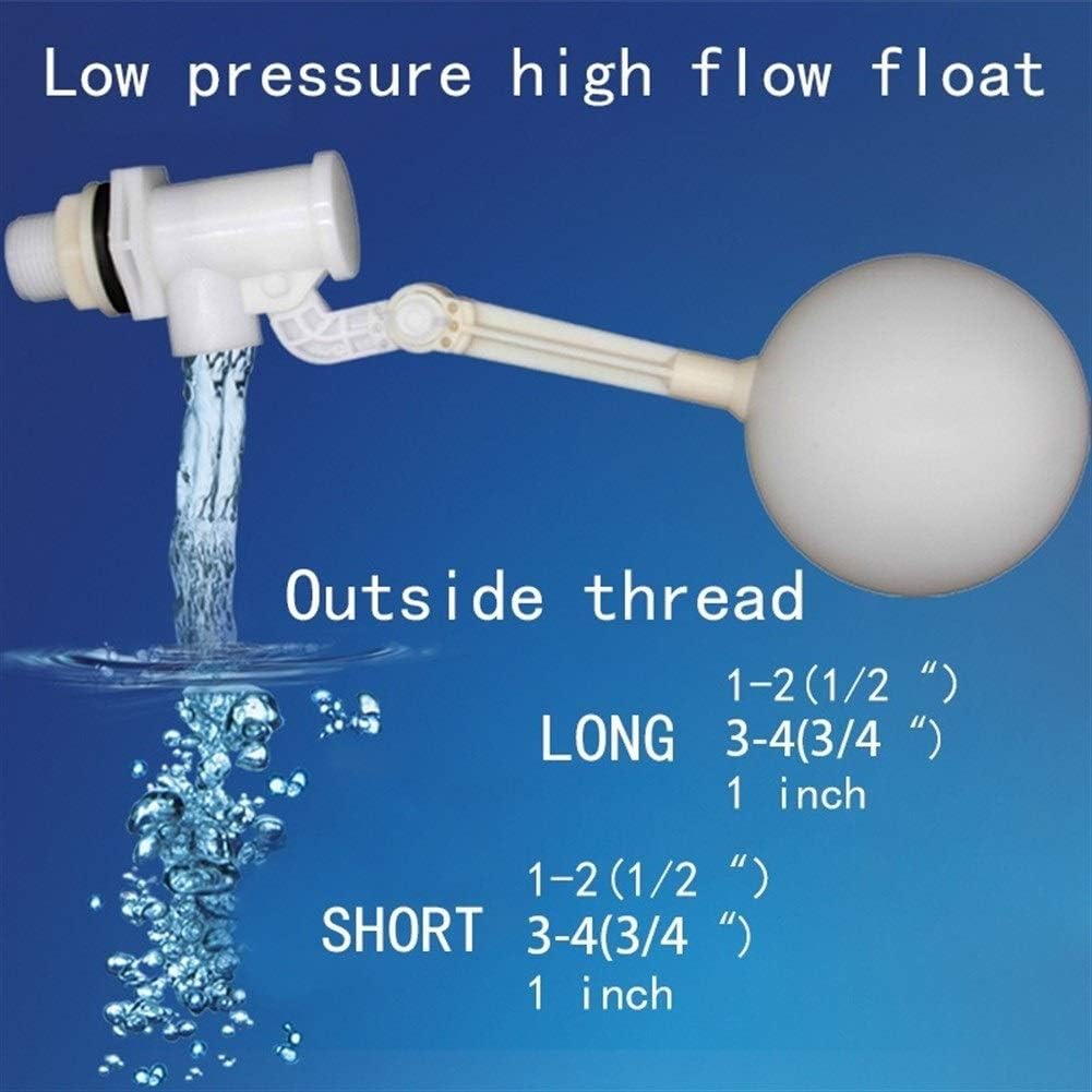 Aquarium Float Valve Low Pressure Large Flow Float Valve Adjustable Float Valve 1Pcs(1 2 Long)