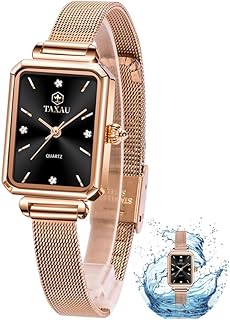 Geschäftlich Damenuhr Kleine Handgelenke wasserdichteuhren Vintage Edelstahl Uhr Quarzwerk Lässig Römische Ziffern Armbanduhr Leder Edelstahl Damen Armbanduhr