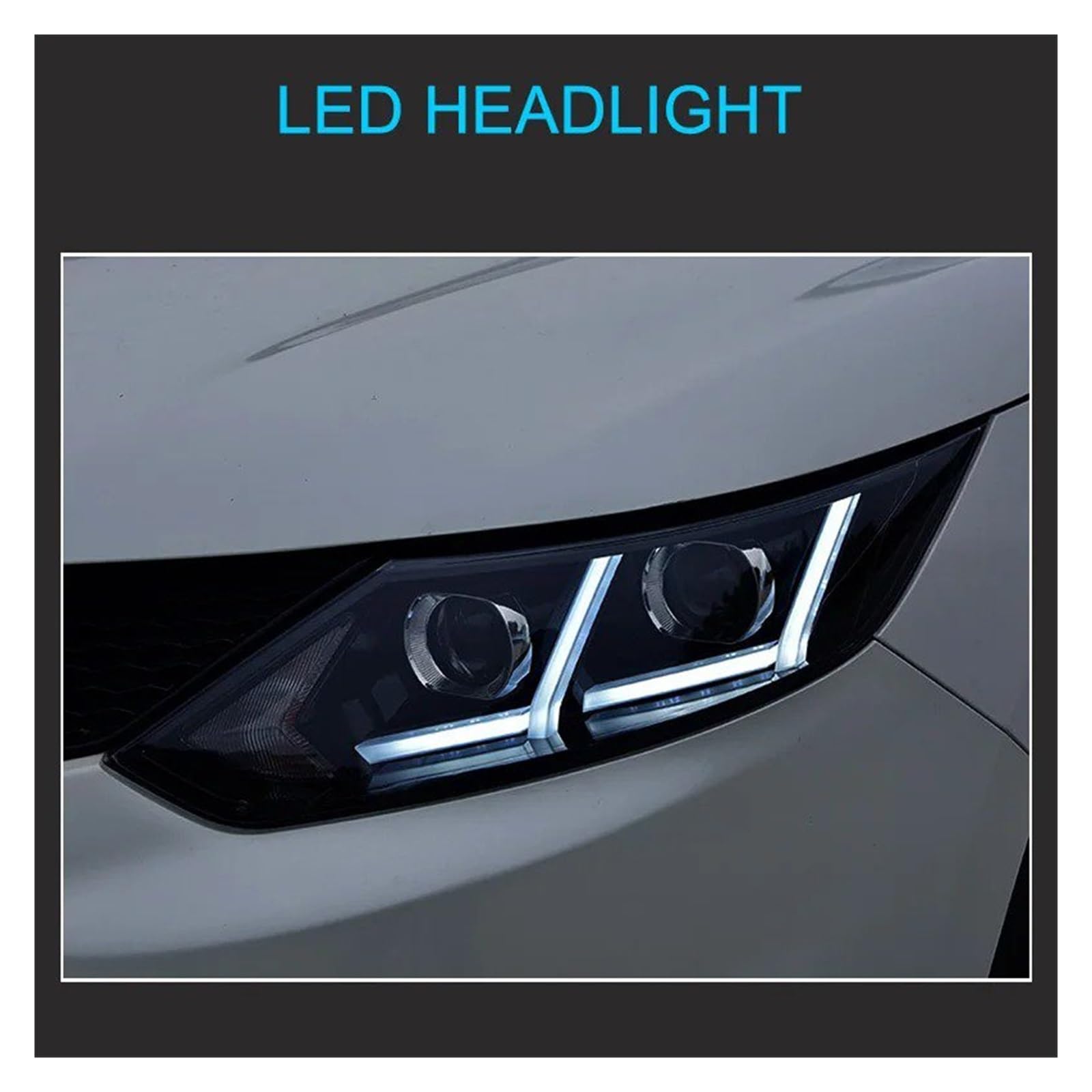 Gruppo Faro Anteriore 1 Coppia Per Fari Anteriori LED Auto Per Qashqai 2016-2017 Con Lenti Proiettore DRL Faro Proiettore Anteriore