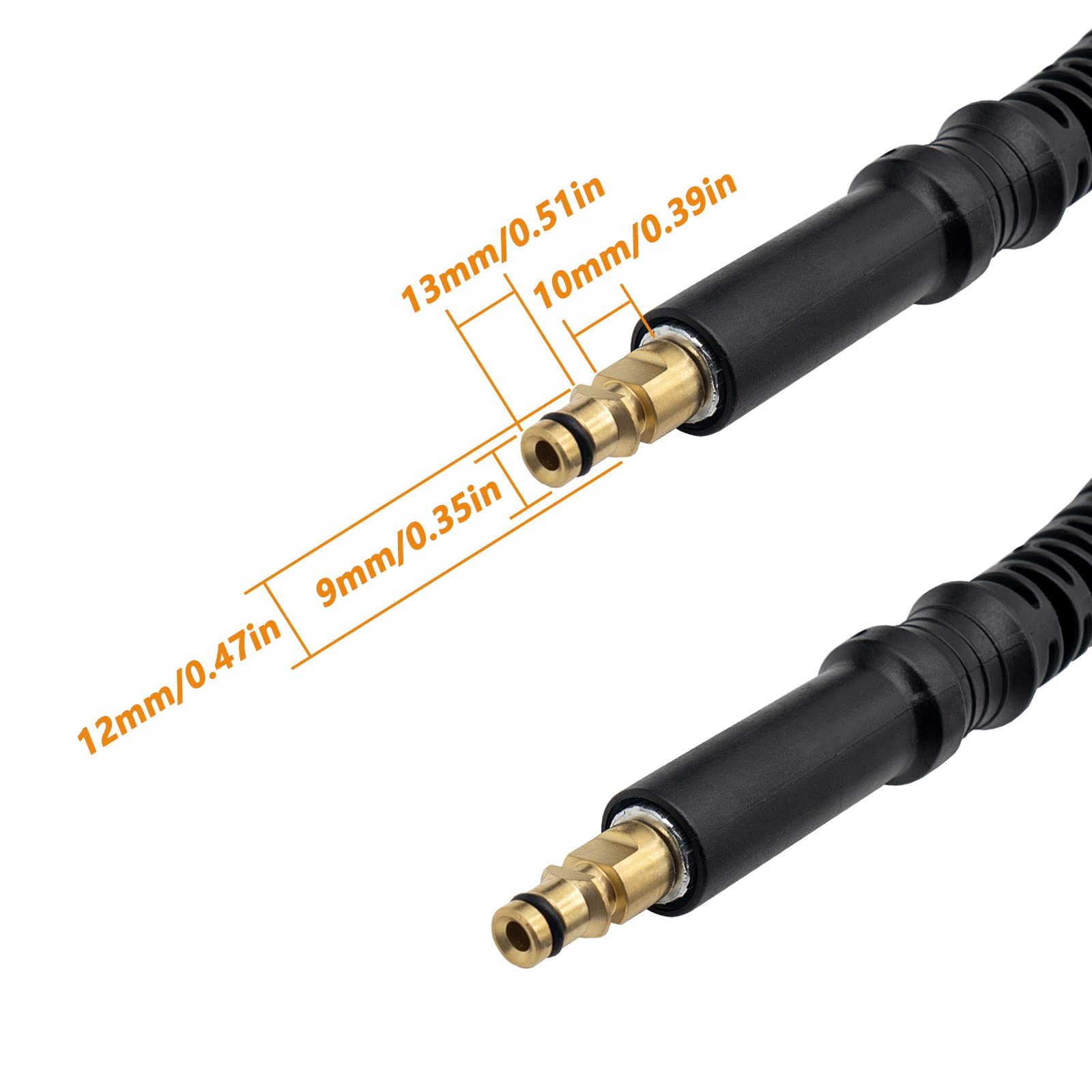 Fai Top 10M Tubo di Sostituzione,Ad Alta Pressione Tubo Rondella Tubo Di Pulizia Ad Acqua Sistema di Connessione Rapida Sistema Di Pulizia Ad Alta Pressione Accessorio per Karcher K2 -K7