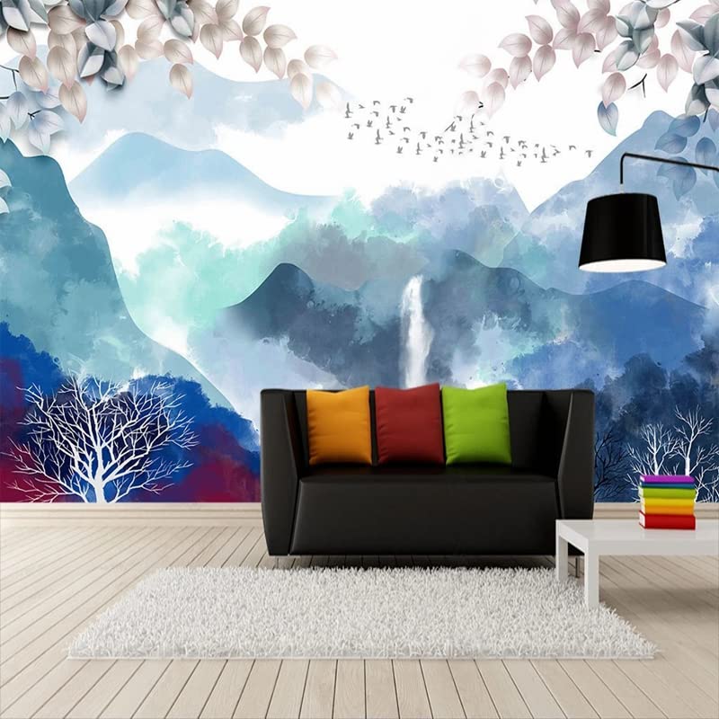 Papier peint en relief montagnes chinoises 400x280cm pour salon