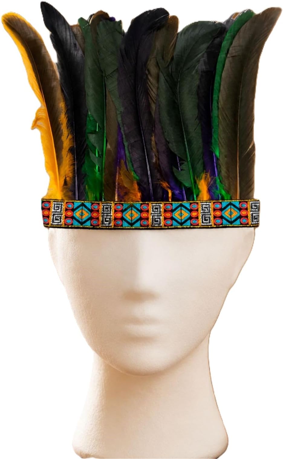 BookMyCostume Carnival Multicolor Feather Headdress Crown Fancy Dress Costume for Kids & Adults