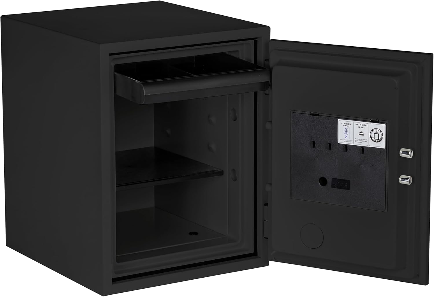 Olympian 1-Hour Fire Rated Fireproof Safe - Dual Control Dial and Key Lock - Bolt-Down Kit Included - For Home or Office 1.3 cu ft, Black Finish, Model 1223B