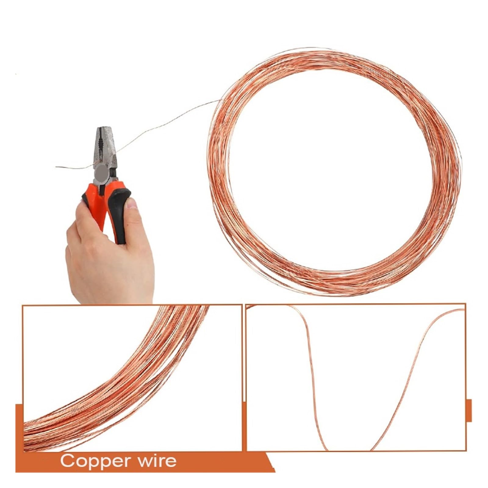Kupfer-Spulendraht, Kupferlot, Emaillierter Draht, Kupferleitdraht Ultrafein(3mm X 1meter)