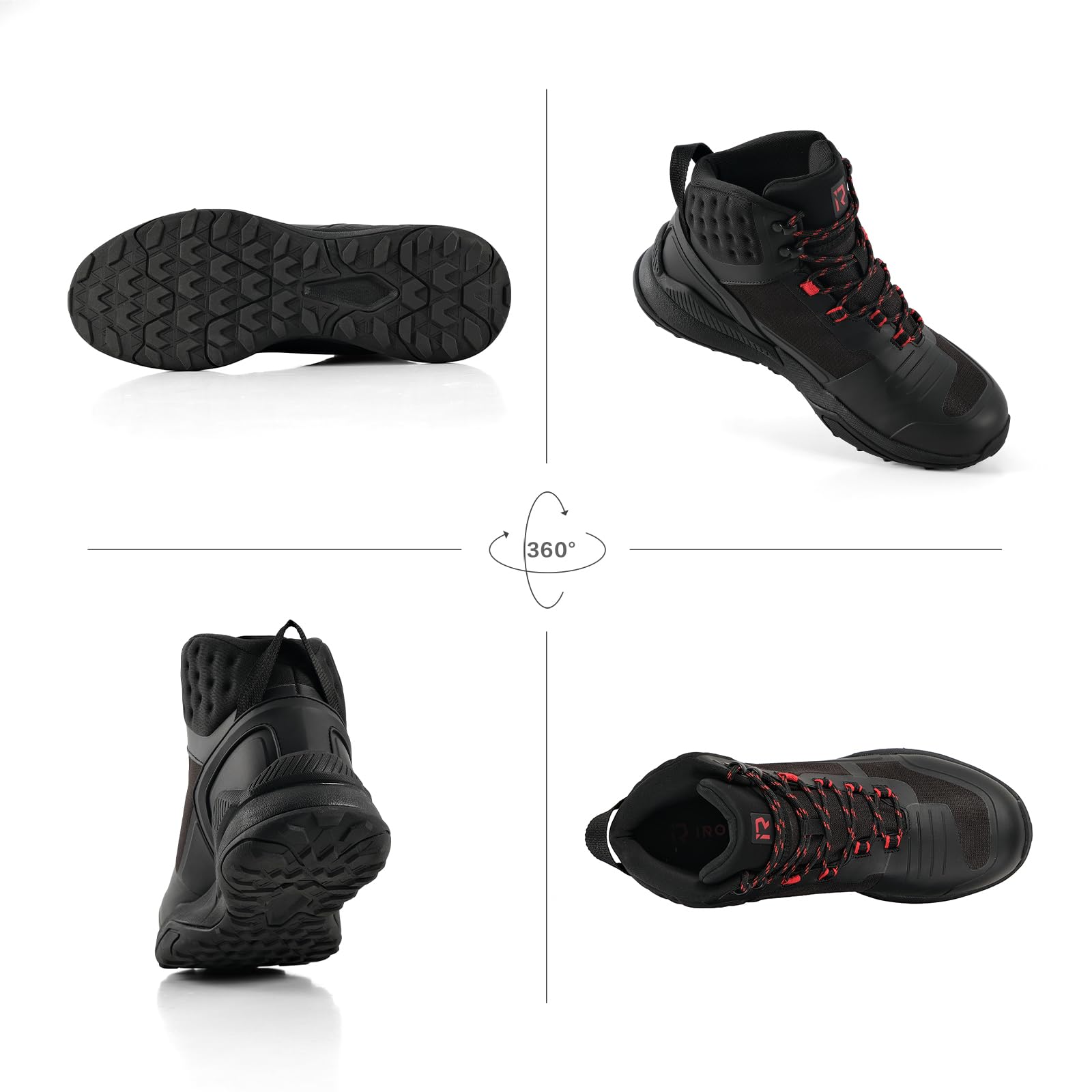 RIDEIRON Botas Moto Hombre Invierno Zapatos Moto Antideslizantes Impermeables Norma CE Botas Moto Informales Calle Transpirables Almacenamiento de Cordones Tobillera Almohadilla de Cambio Negro